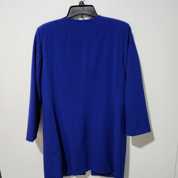 Tahari Arthur S. Levine Royal Blue Long Ponte Classic Jacket Blazer Size 10 - Picture 6 of 6